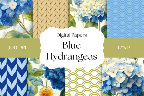 Blue Hydrangeas Digital Papers: A Fresh Palette for Creative Projects