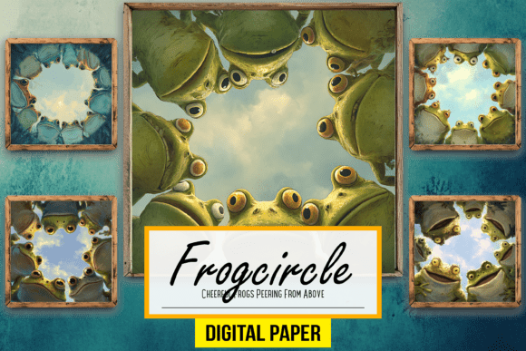 Cheerful Frogs Peering from Above: A Fresh Perspective for Designers
