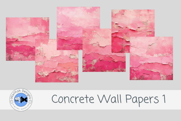 Concrete Wall Papers 1: Bold Pink Grunge Textures