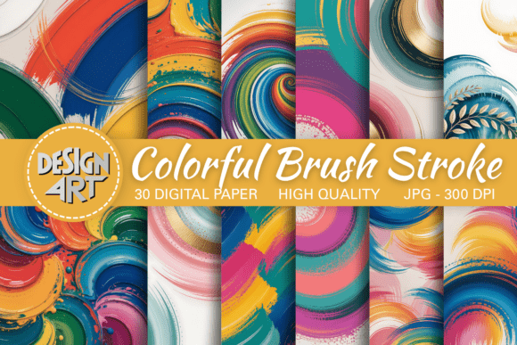 Energize Your Designs with Colorful Brush Stroke Backgrounds