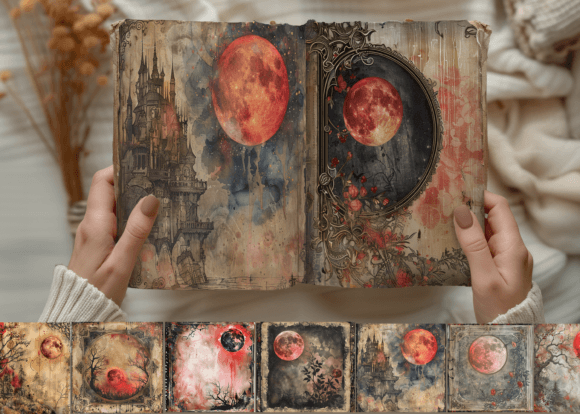 Gothic Moon Junk Journal Paper: Elevate Your Digital Craft