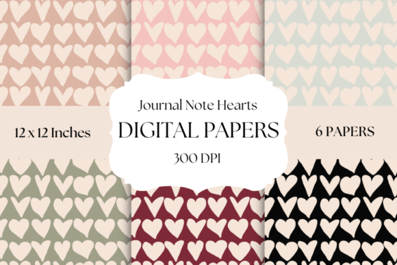 Journal Note Hearts Digital Papers: A Creative's Guide