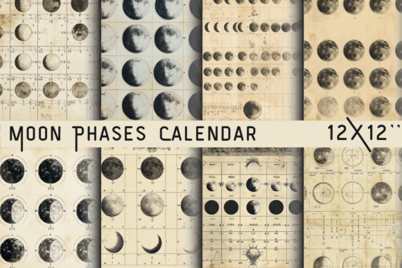 Moon Phases Calendar Paper: A Designer's Guide to Celestial Scrapbooking