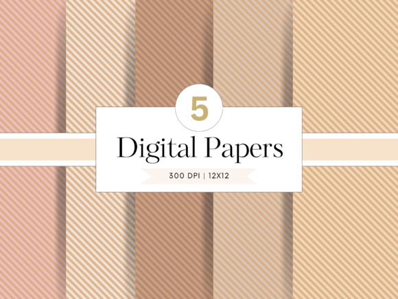 The Timeless Appeal of Neutral Diagonal Stripe Digital Papers