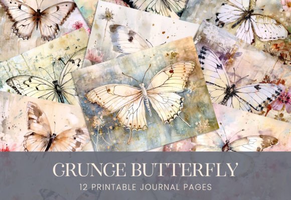 Unleash Your Creative Edge with Grunge Butterfly Distressed Watercolor
