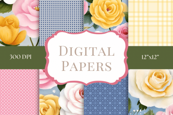 Yellow & Pink Rose Digital Papers: A Designer's Guide